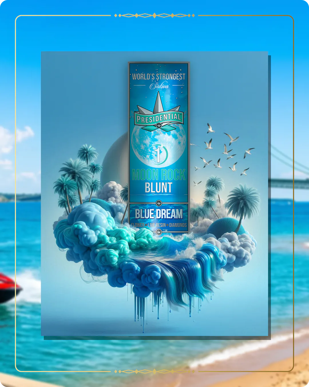 Blue Dream Presidential blunt variant 2 for the Michigan Gold page