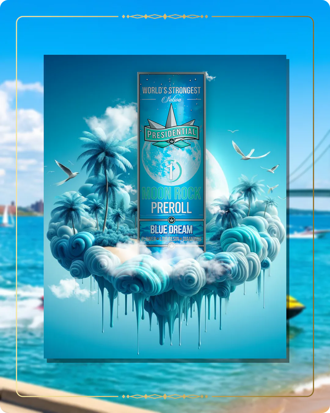 Blue Dream Presidential pre-roll variant 2 for the Michigan Gold page