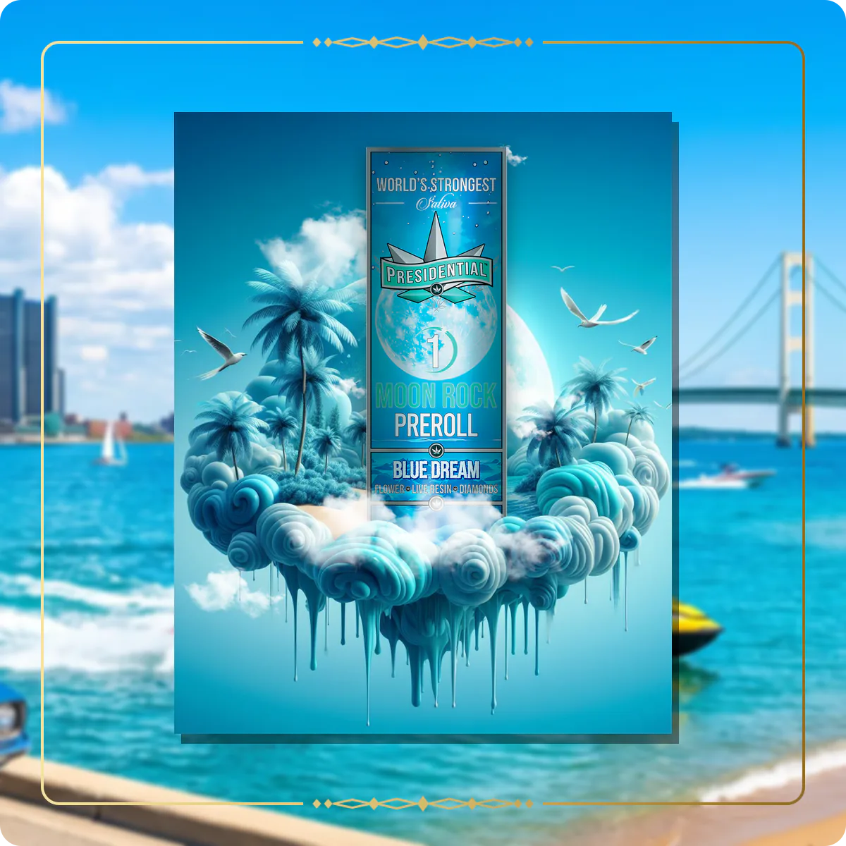 Blue Dream Presidential pre-roll variant 2 for the Michigan retailers page
