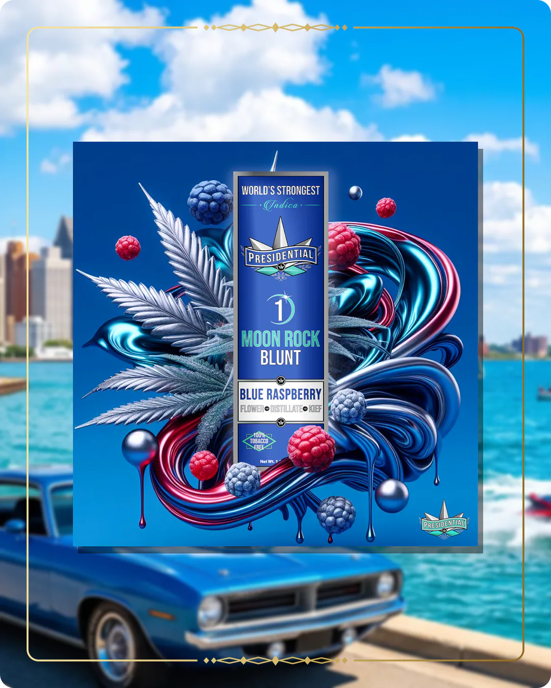Blue Raspberry Presidential blunt for the Michigan Silver page