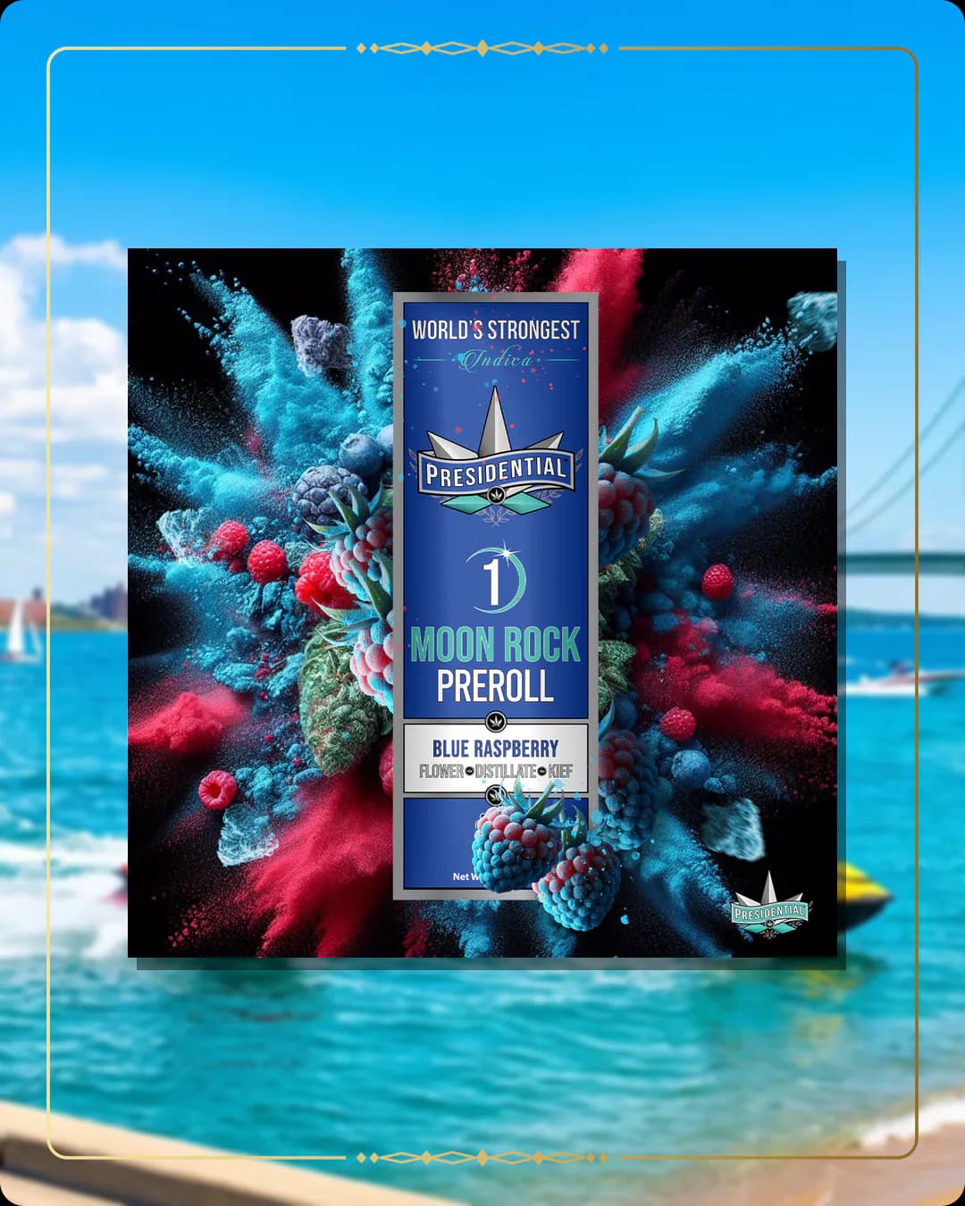 Blue Raspberry Presidential pre-roll variant 2 for the Michigan Silver page