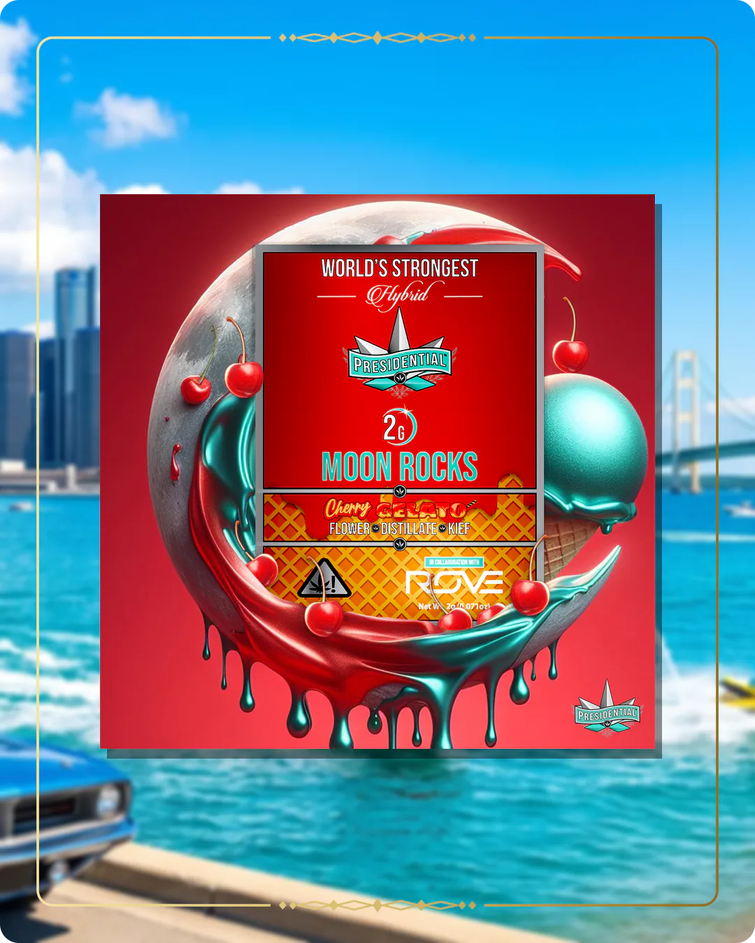 Cherry Gelato Presidential Moon Rock variant 3 for the Michigan Moon Rocks page
