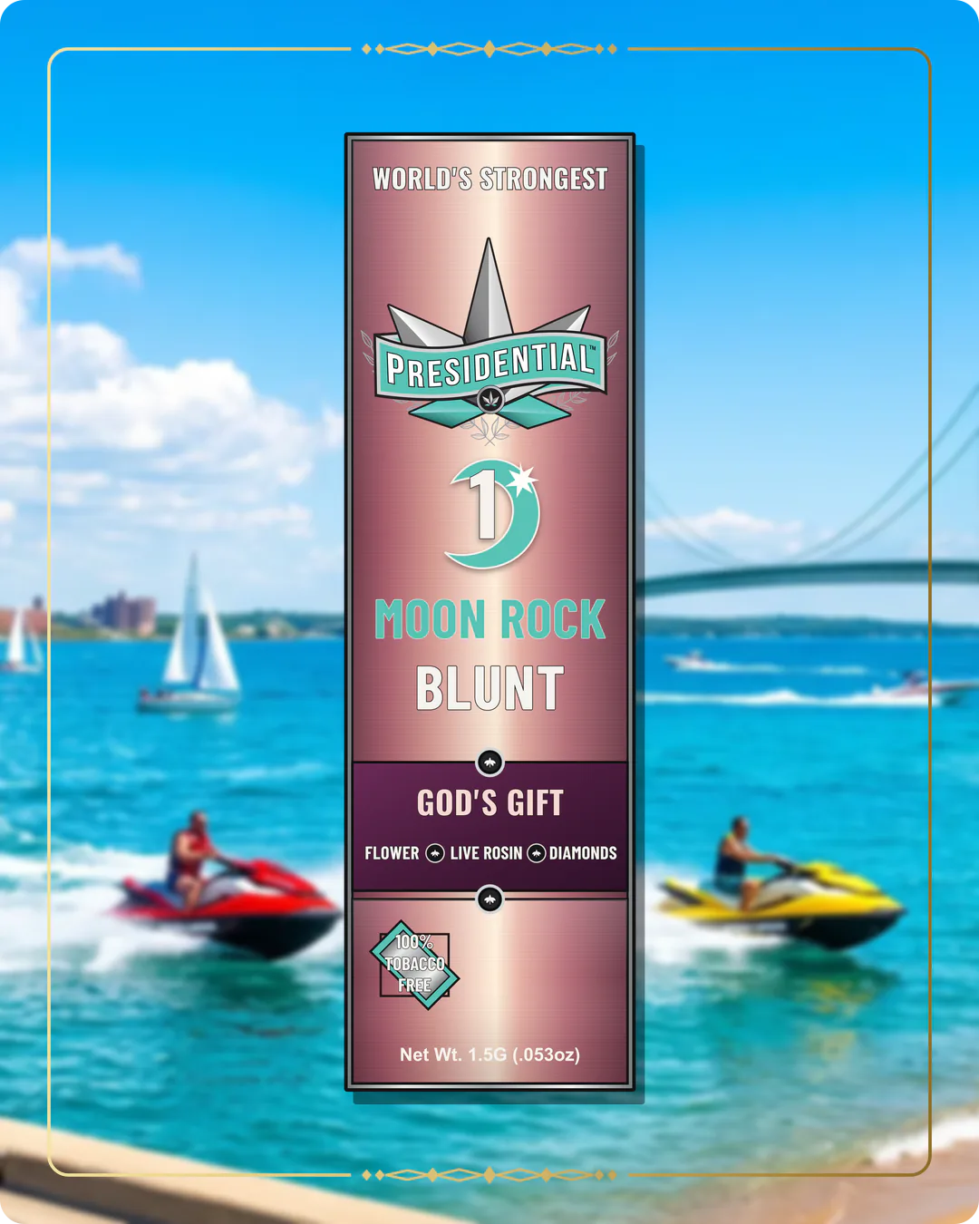 God's Gift Presidential Rose Gold Moon Rock Blunt for the Michigan Rose Gold page