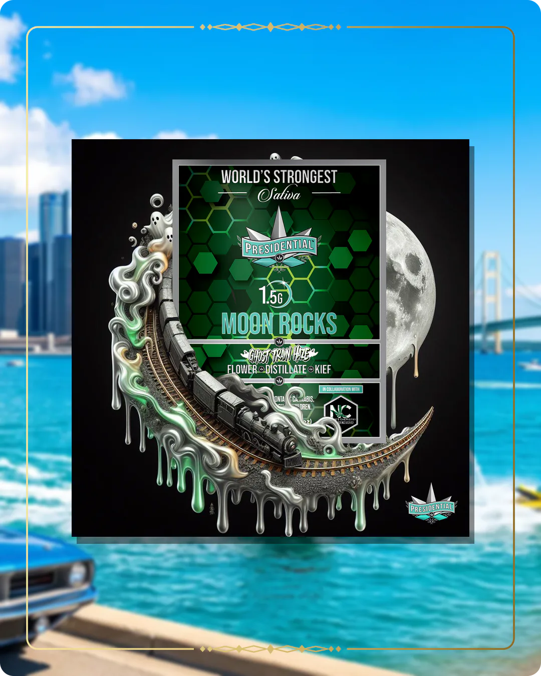 Ghost Haze Train Presidential Moon Rock for the Michigan retailers page