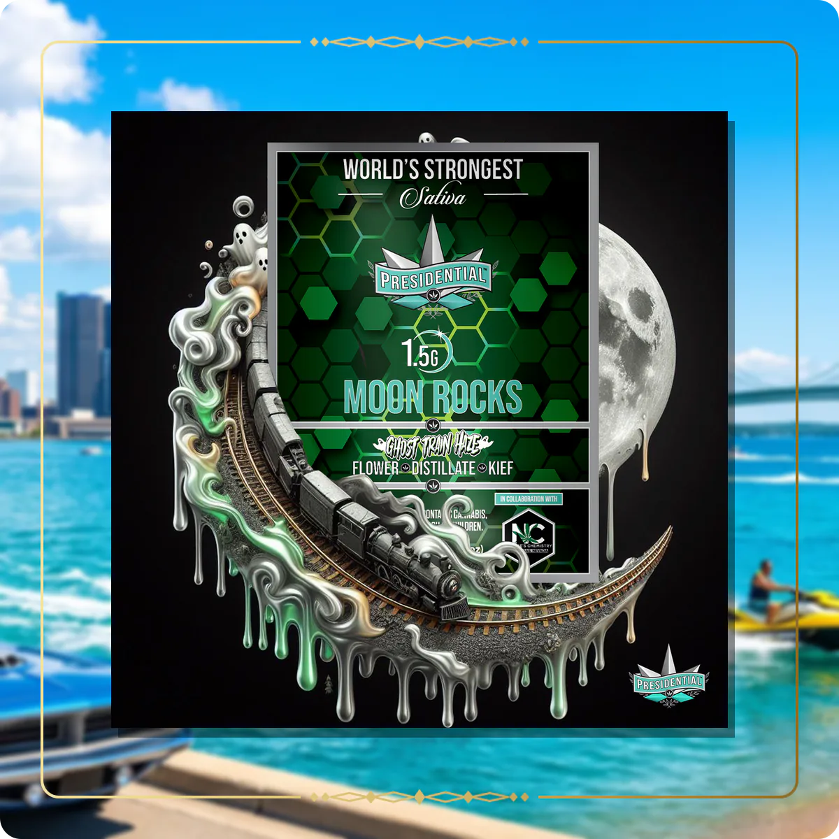 Ghost Haze Train Presidential Moon Rock for the Michigan home collection