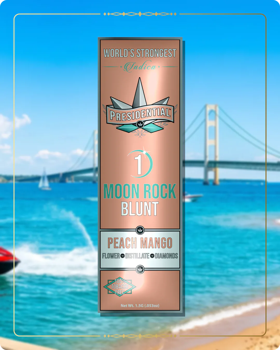 Peach Mango Presidential blunt variant 2 for the Michigan brand story