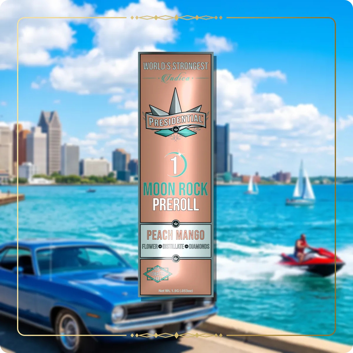 Peach Mango Presidential pre-roll for the Michigan Silver page