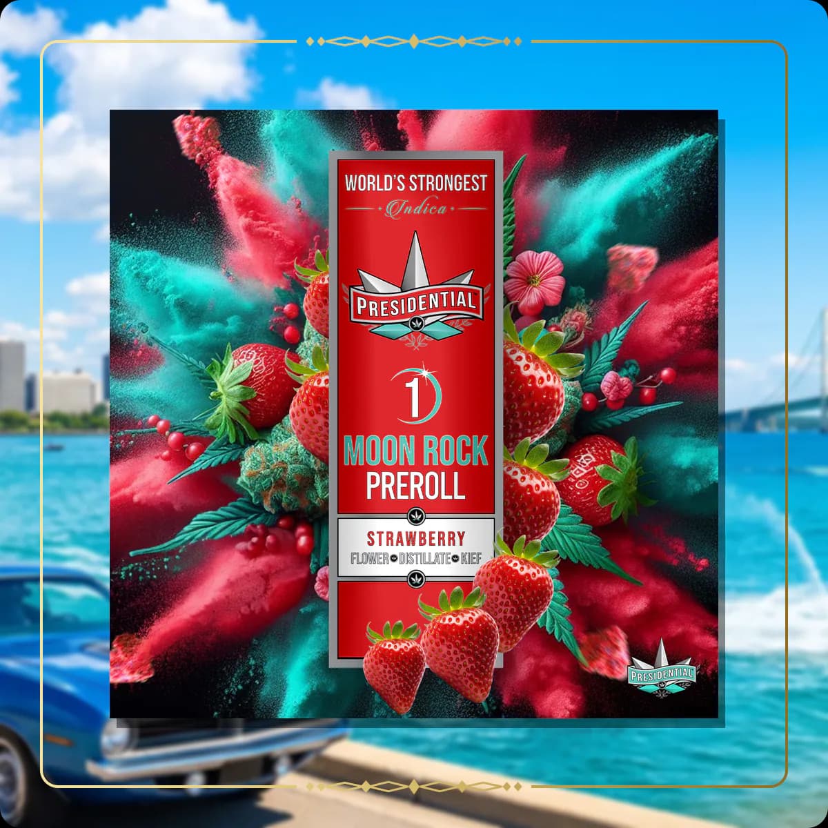 Strawberry Presidential pre-roll variant 2 for the Michigan Silver page