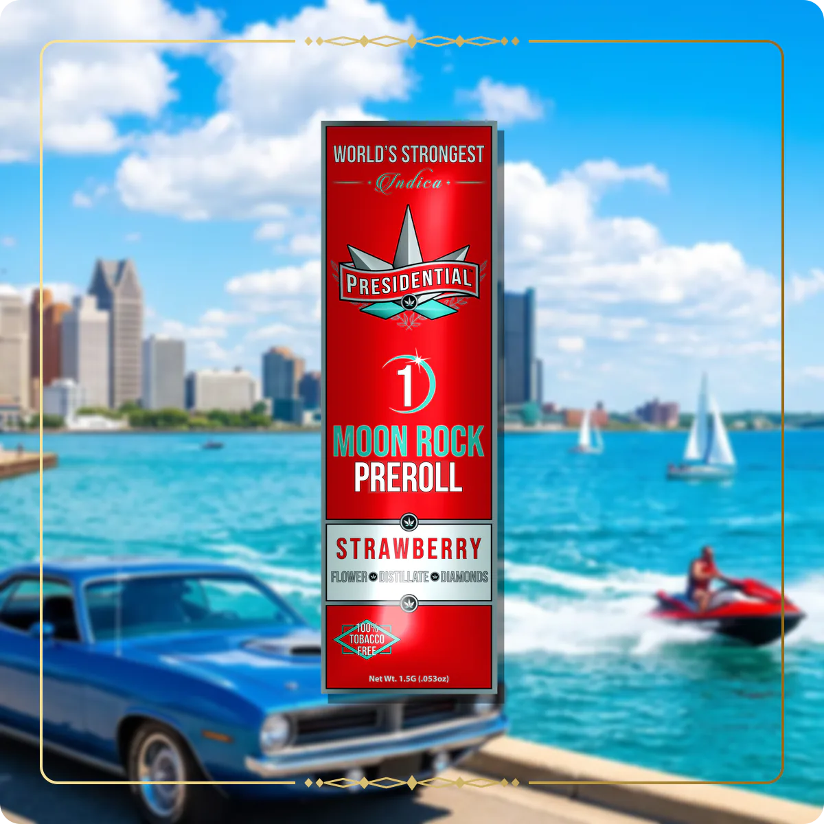 Strawberry Presidential pre-roll for the Michigan Silver page