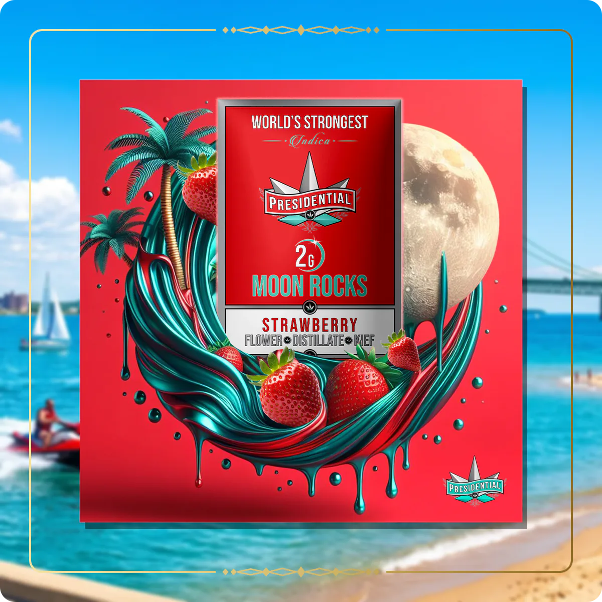 Strawberry Presidential Moon Rock variant 2 for the Michigan Silver page