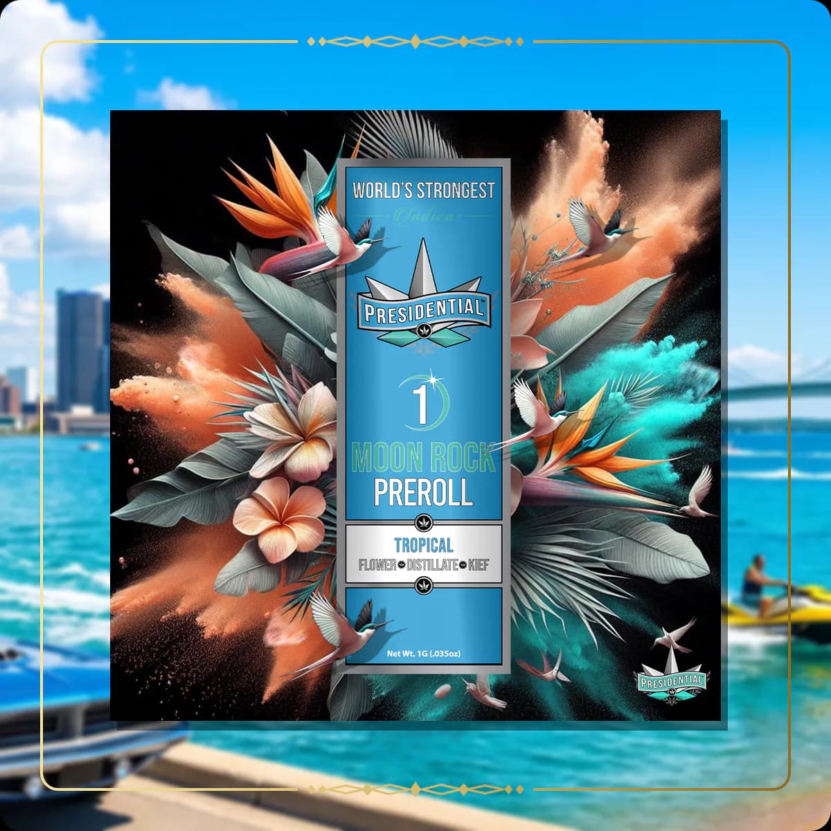 Tropical Presidential pre-roll for the Michigan Silver page